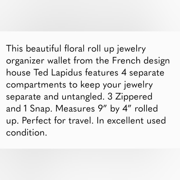 TED LAPIDUS BLUE FLORAL TRAVEL COSMETIC & JEWELRY ORGANIZER WALLET EUC - Picture 15 of 15